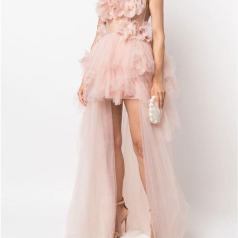 Loulou Studio Strapless Pink Tulle Dress